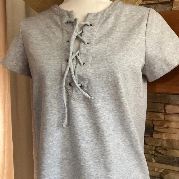 chinese dress ladies Black Lace Up Front T-Shirt Dress